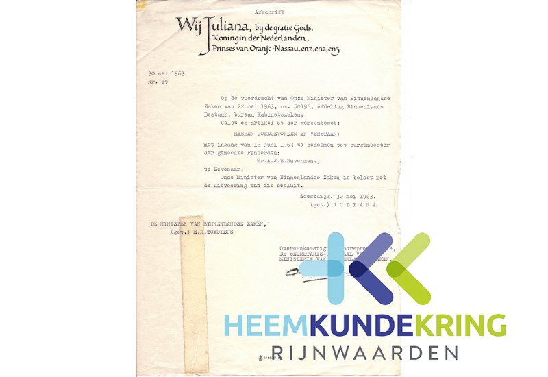 Pannerden Graafschap bode 27-10-1967 Coll. A (1)
